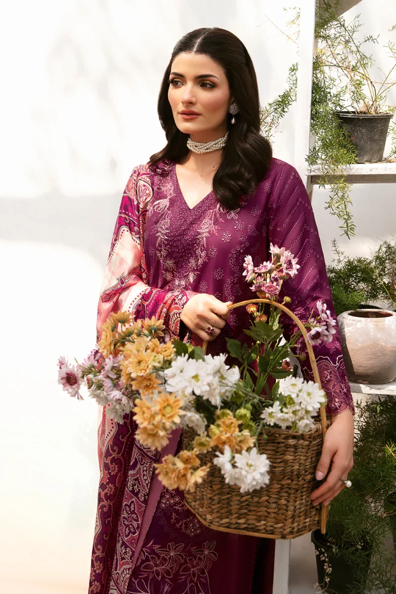 Andaaz by Ramsha Stitched 3 Pieces Luxury Lawn Vol-09 Collection'2024-Z-901 - Image 3