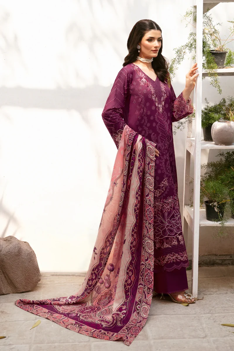 Andaaz by Ramsha Stitched 3 Pieces Luxury Lawn Vol-09 Collection'2024-Z-901 - Image 4