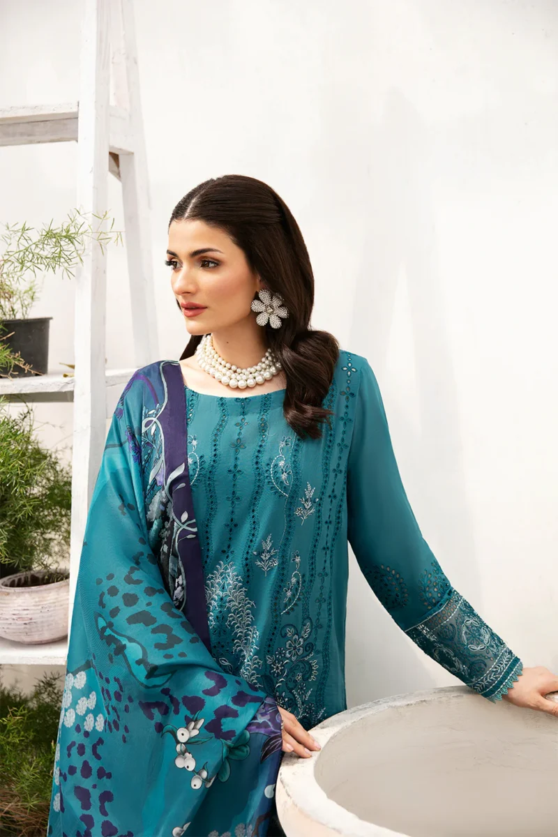 Andaaz by Ramsha Stitched 3 Pieces Luxury Lawn Vol-09 Collection'2024-Z-902 - Image 4