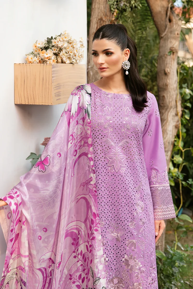 Andaaz by Ramsha Stitched 3 Pieces Luxury Lawn Vol-09 Collection'2024-Z-905 - Image 3