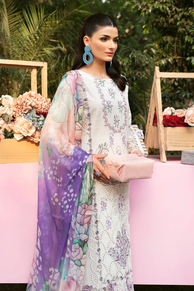 Andaaz by Ramsha Stitched 3 Pieces Luxury Lawn Vol-09 Collection'2024-Z-908 - Image 3