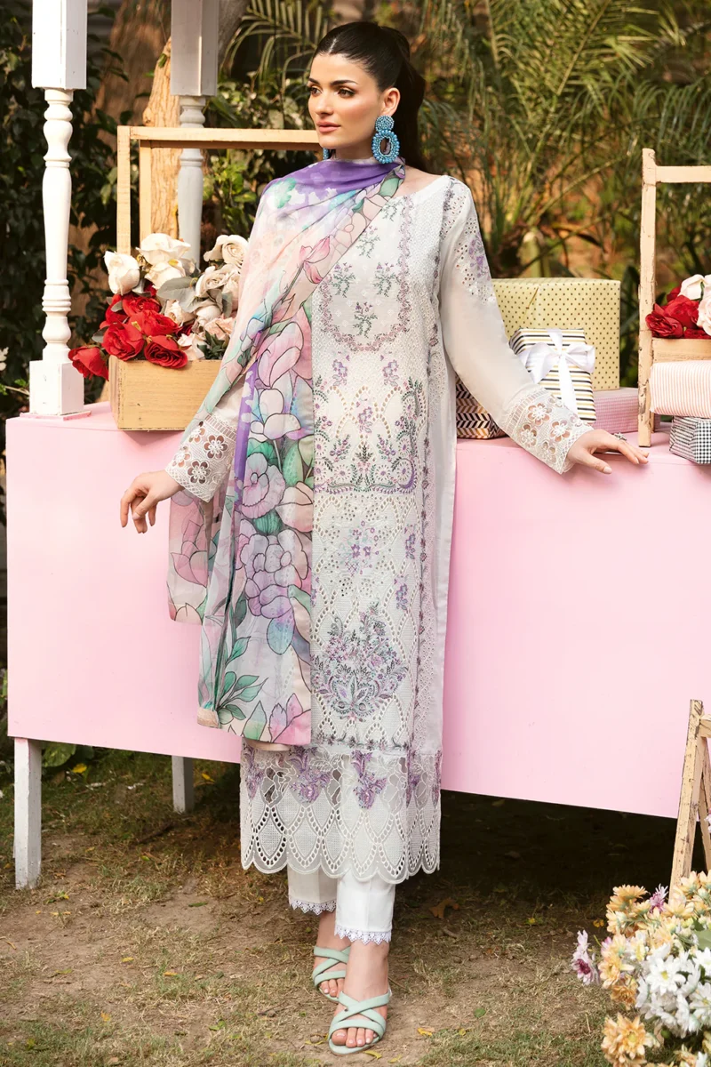 Andaaz by Ramsha Stitched 3 Pieces Luxury Lawn Vol-09 Collection'2024-Z-908 - Image 4