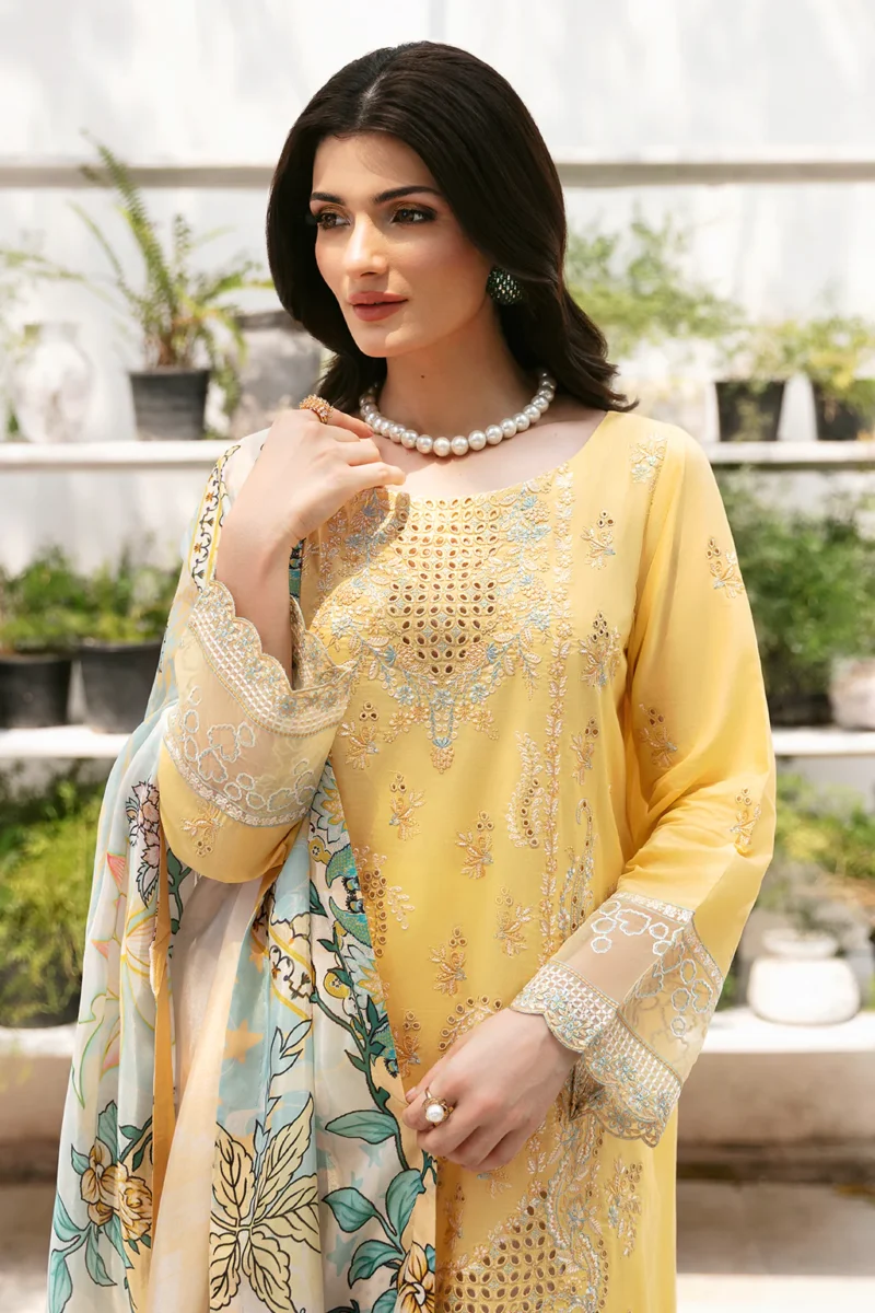 Andaaz by Ramsha Stitched 3 Pieces Luxury Lawn Vol-09 Collection'2024-Z-910 - Image 3