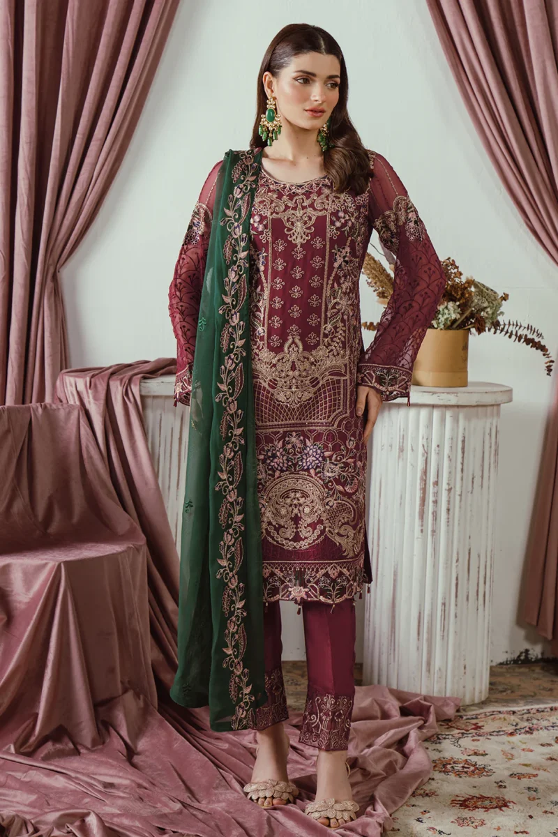 Ramsha Unstitched 3 Piece Chiffon Vol-25 Collection'2024-F-2501