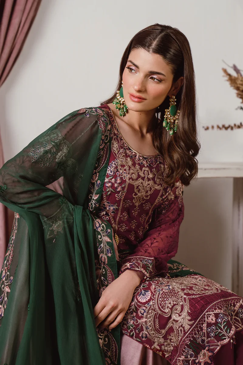 Ramsha Unstitched 3 Piece Chiffon Vol-25 Collection'2024-F-2501 - Image 3