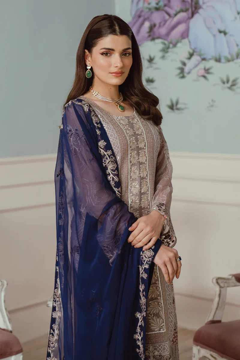 Ramsha Unstitched 3 Piece Chiffon Vol-25 Collection'2024-F-2503 - Image 4