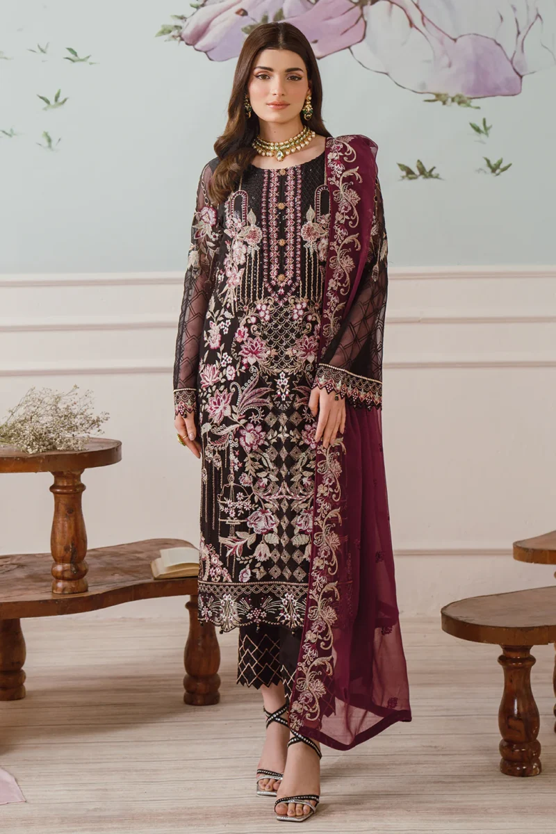 Ramsha Unstitched 3 Piece Chiffon Vol-25 Collection'2024-F-2504