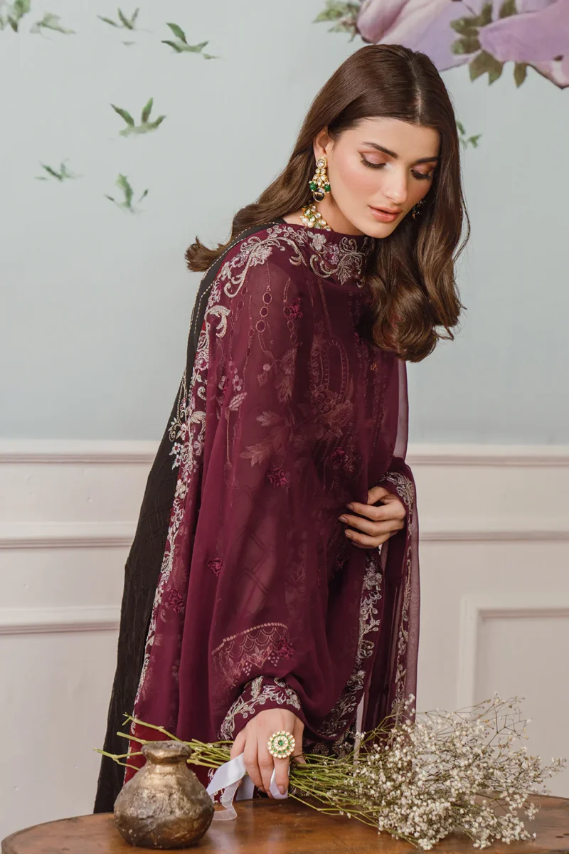 Ramsha Unstitched 3 Piece Chiffon Vol-25 Collection'2024-F-2504 - Image 3