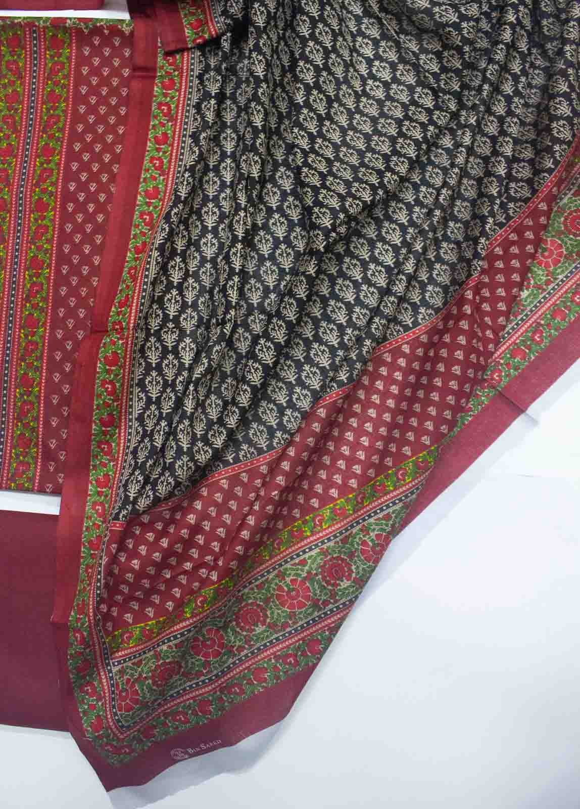 F&F-0014 A-3 Cotton Fariha & Farah Printed Unstitched Suit - Image 2
