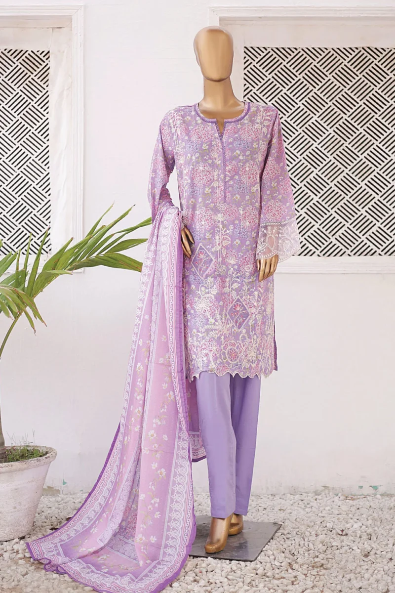 Chand bagh By Bin Saeed Stitched 3 Piece Emb Lawn Vol-03 Collection'2024-SM-609-Purple