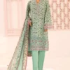 Bin Saeed Stitched 3 Piece Embroidered Lawnkari Collection'2024-SM-714-Mint