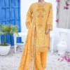 Bin Saeed Stitched 3 Piece Cutworkari Emb Lawn Vol-04 Collection'2024-SM-756-Yellow