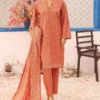 Bin Saeed Stitched 3 Piece Printed Lawn Vol-09 Collection'2024-SM-770-Rust