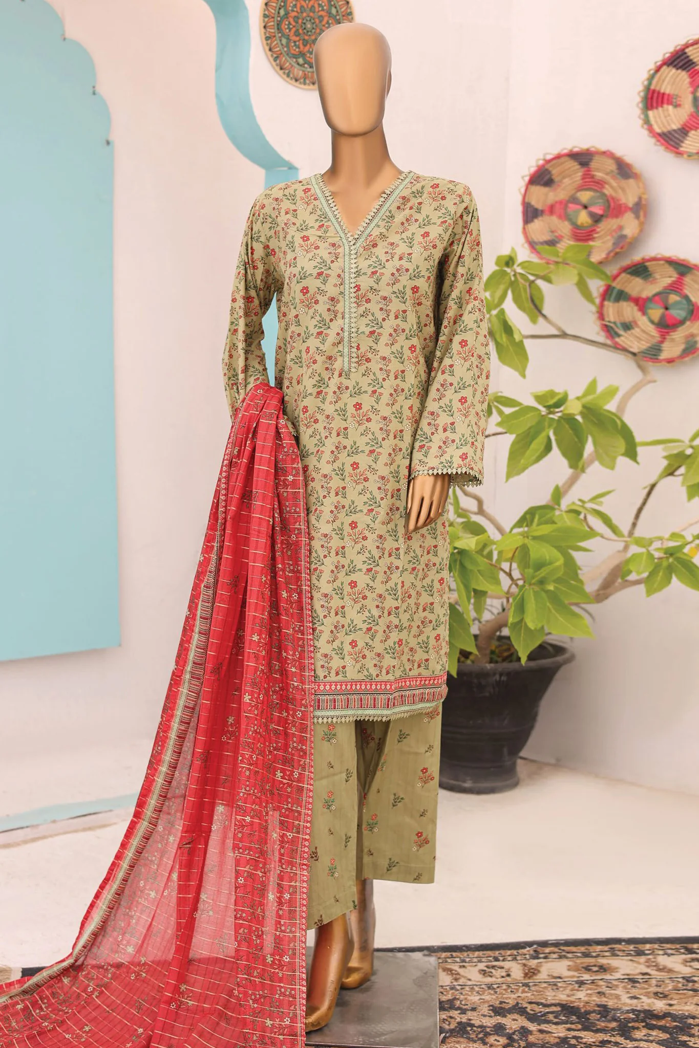 Bin Saeed Stitched 3 Piece Printed Lawn Vol-11 Collection'2024-SM-825-Pista
