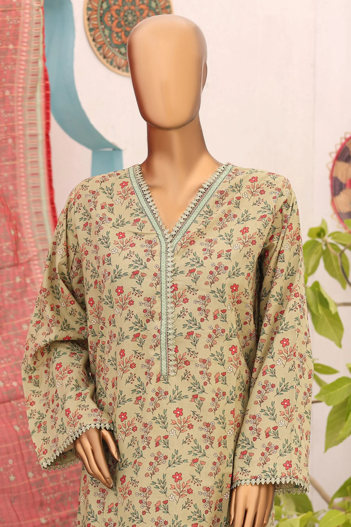 Bin Saeed Stitched 3 Piece Printed Lawn Vol-11 Collection'2024-SM-825-Pista - Image 2