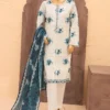 Bin Saeed Stitched 3 Piece Printed Lawn Vol-12 Collection'2024-SM-840-White