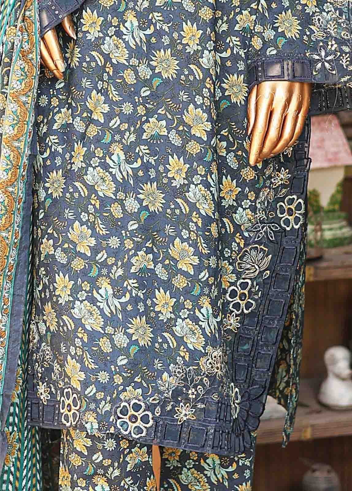 SMLF-0643-EMB- 3 Piece Embroidered Stitched Suit - Image 3