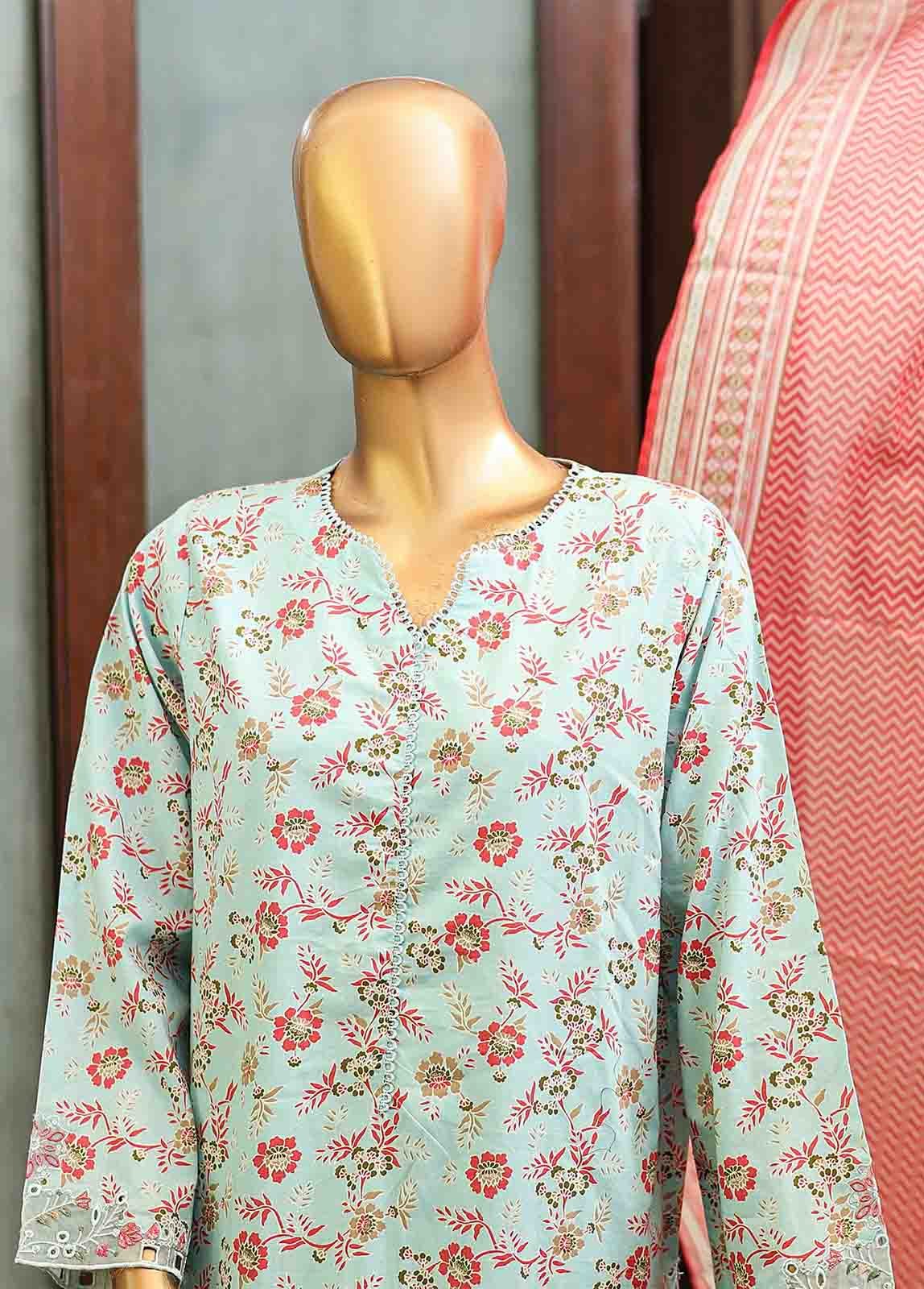 SMLF-627-Emb- 3 Piece Embroidered Stitched Suit - Image 2