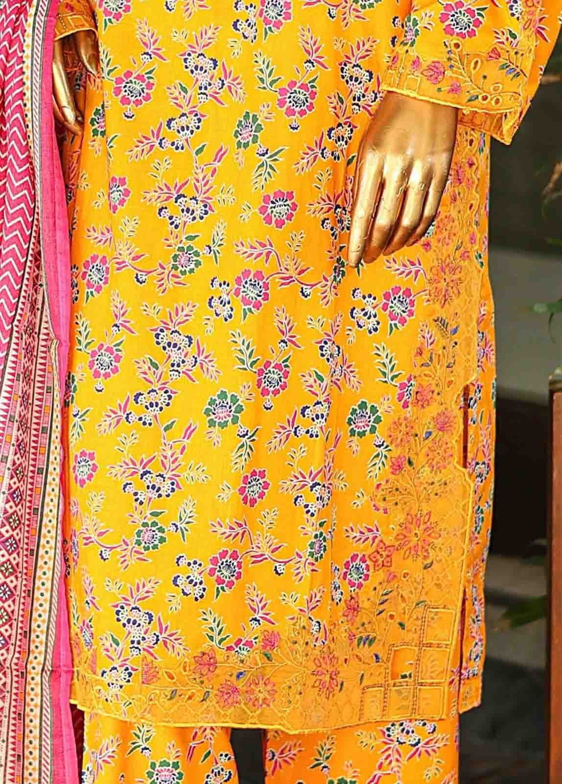 SMLF-628-Emb- 3 Piece Embroidered Stitched Suit - Image 3