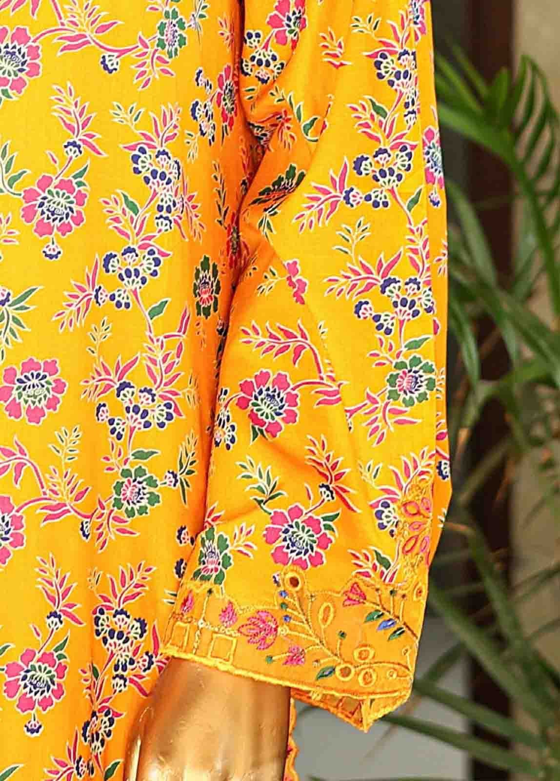 SMLF-628-Emb- 3 Piece Embroidered Stitched Suit - Image 4