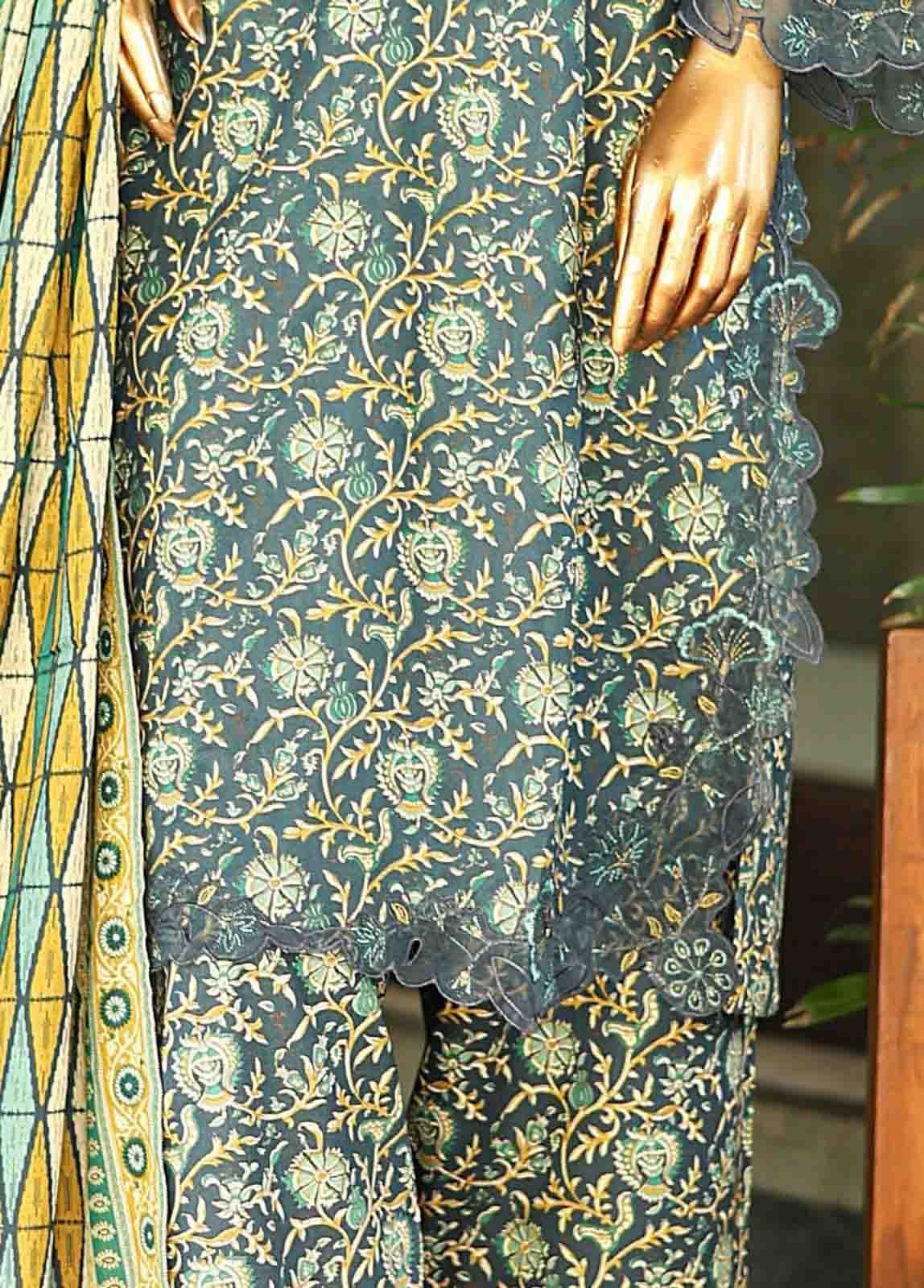 SMLF-646-Emb- 3 Piece Embroidered Stitched Suit - Image 3