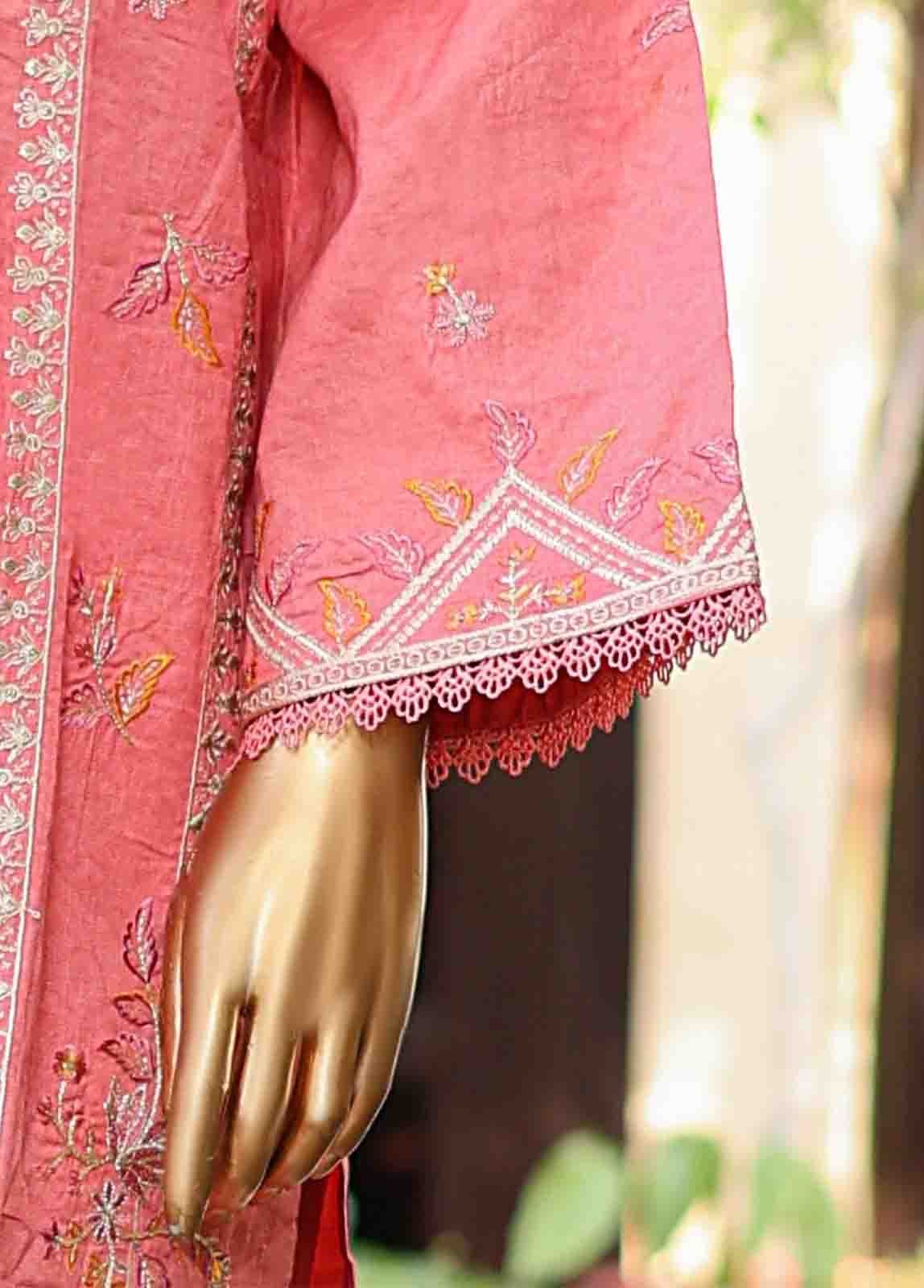 SMLF-EMB-396 B - 3 Piece Embroidered Stitched Suit - Image 4