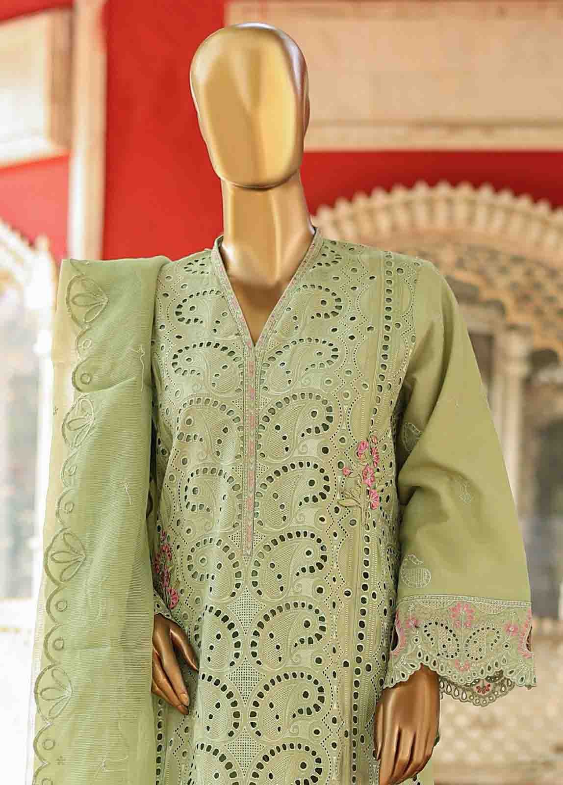 WTF-011 C- 3 Piece Embroidered Stitched Suit - Image 2