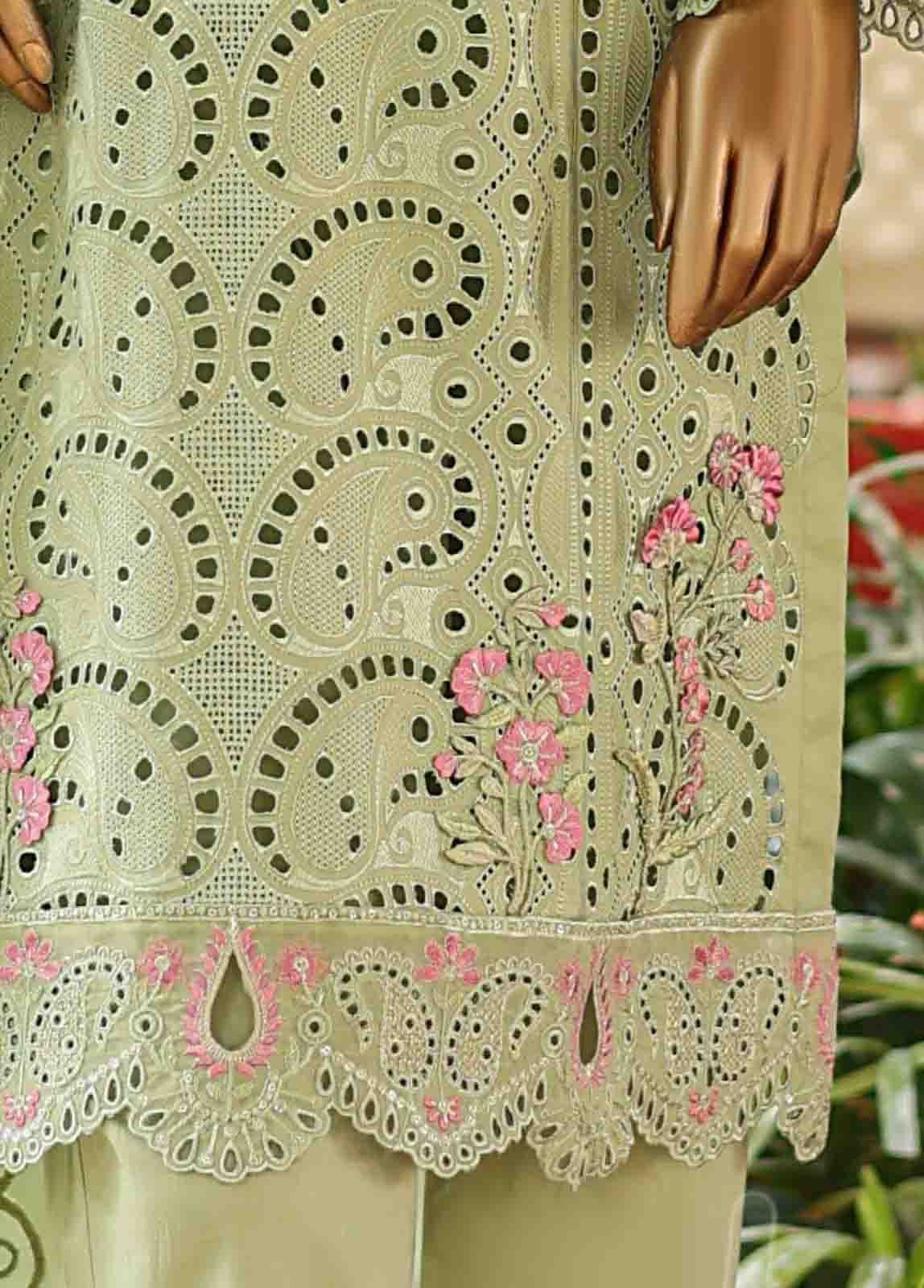 WTF-011 C- 3 Piece Embroidered Stitched Suit - Image 3