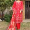 SMLF-EMB-441 A - 3 Piece Embroidered Stitched Suit