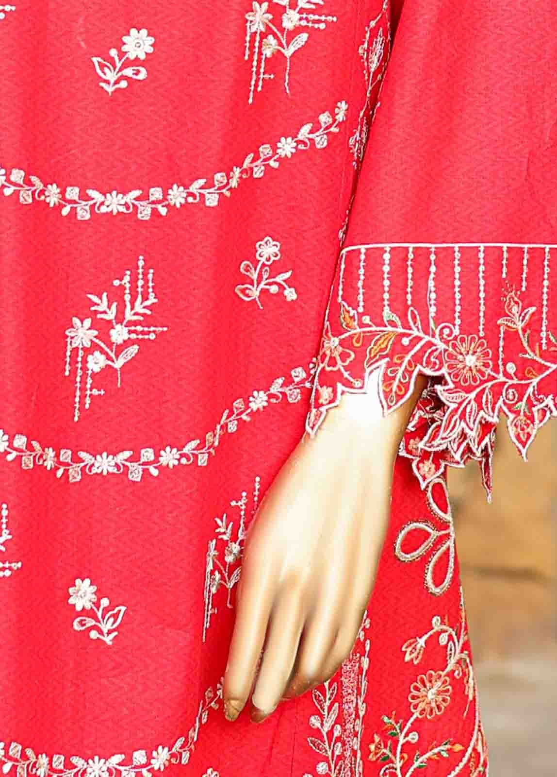 SMLF-EMB-441 A – 3 Piece Embroidered Stitched Suit – Karachi Dress eStore