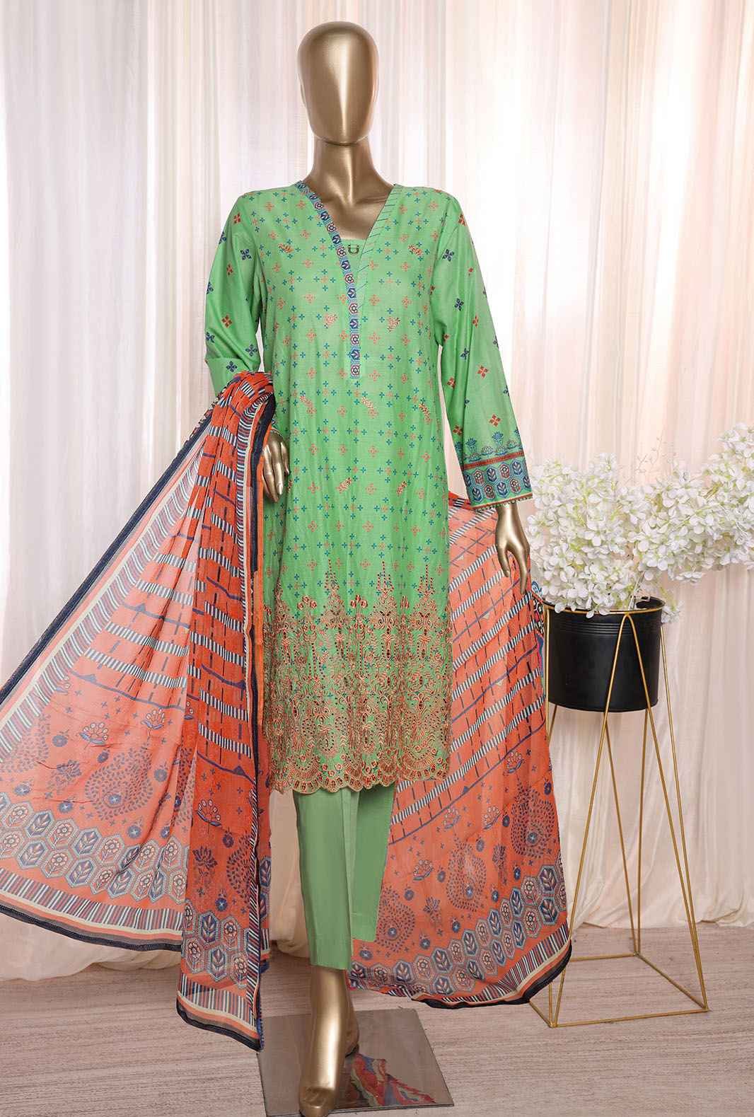 3 Piece Unstitched - Anmol Chikankari Embroidered Suit - ACE-23464