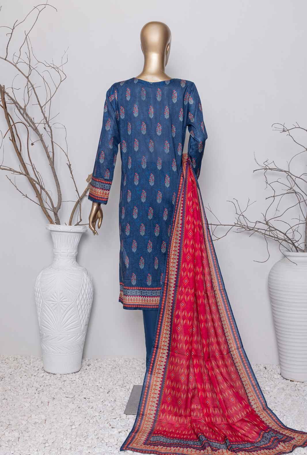 3 Piece Unstitched - Asasa Premium Embroidered Suit- AEL-41 Vol-04 - Image 2