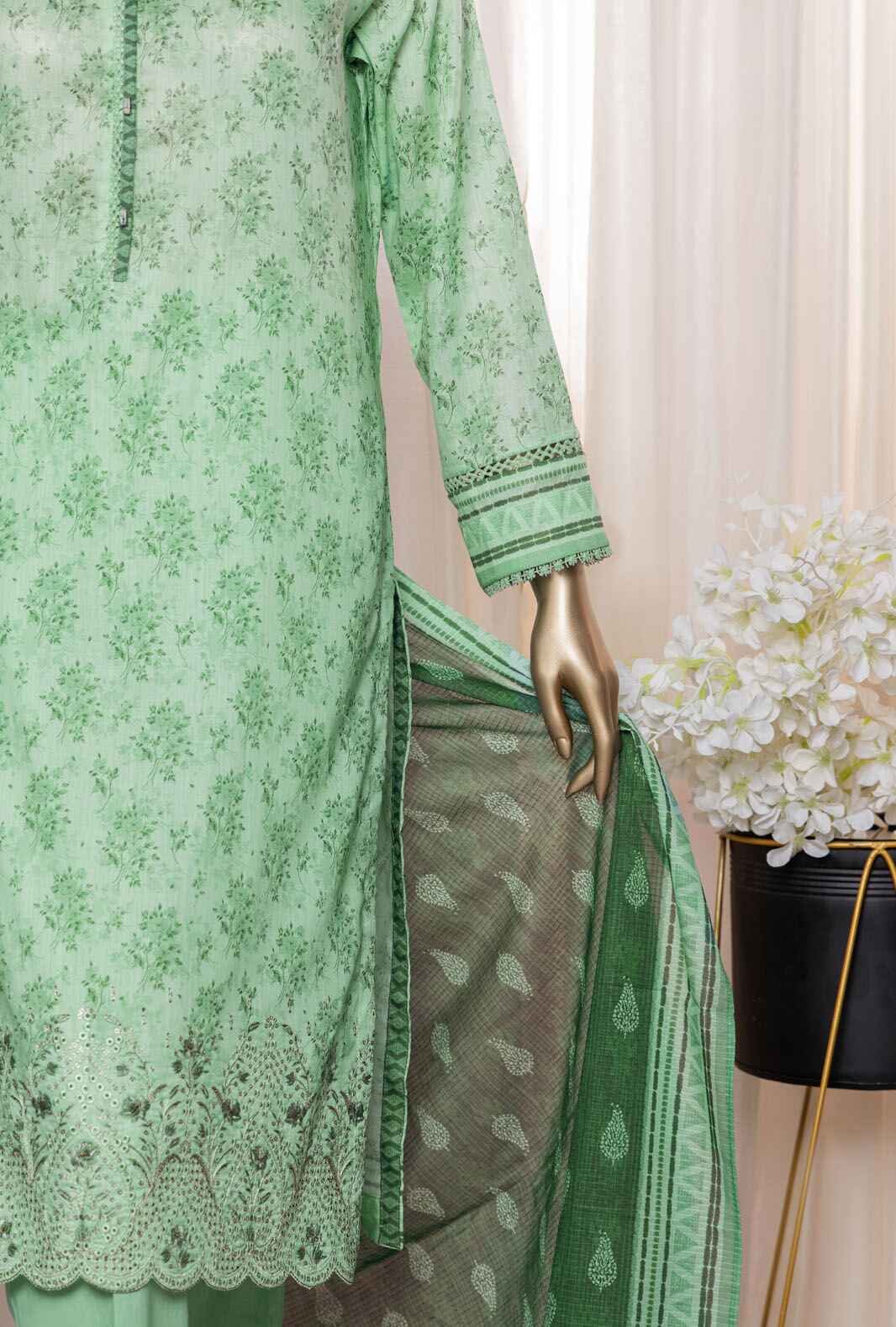 3 Piece Unstitched - Asasa Premium Embroidered Suit- AEL-84 Vol-05 - Image 3