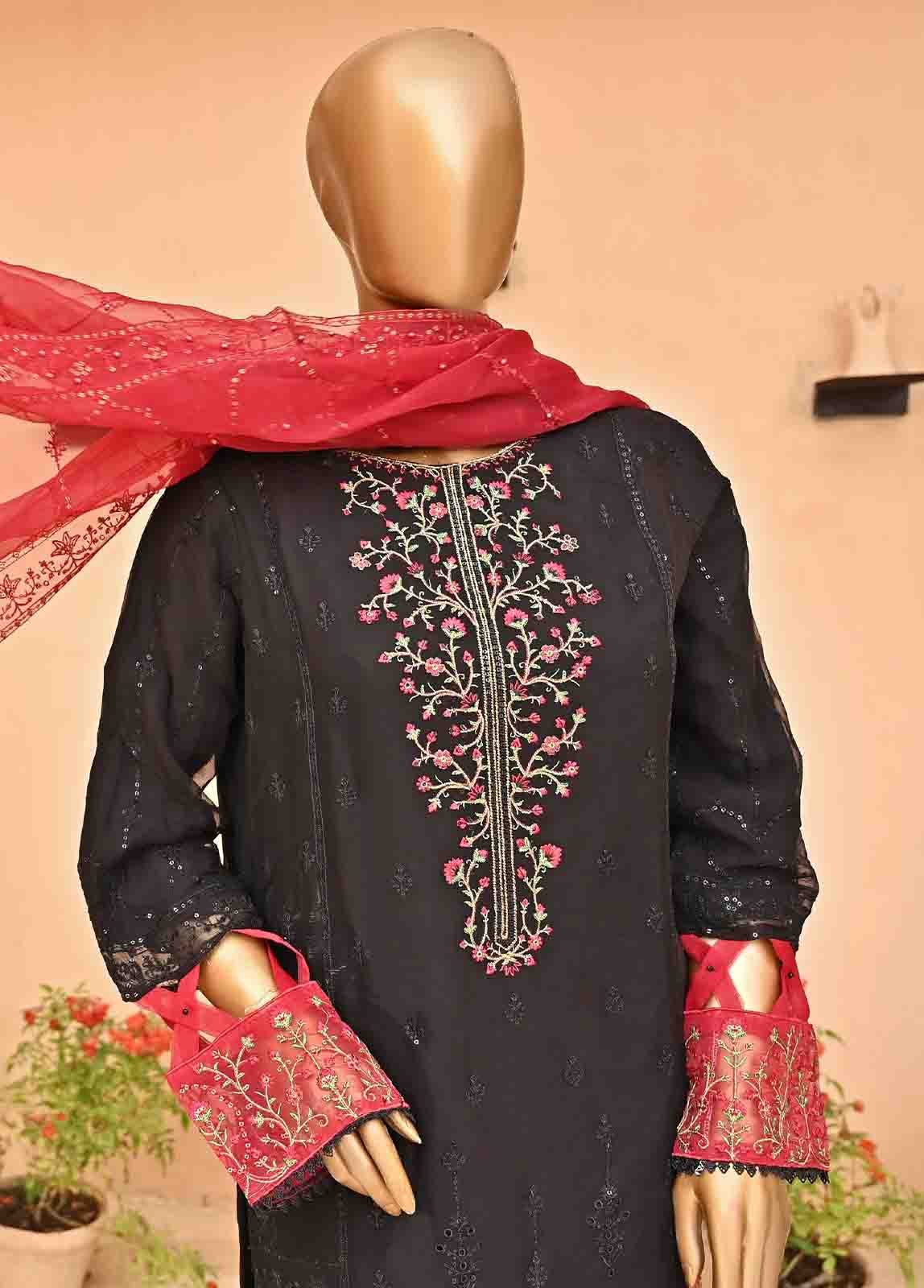 AMC-4012- 3 Piece Embroidered Chiffon - Image 2