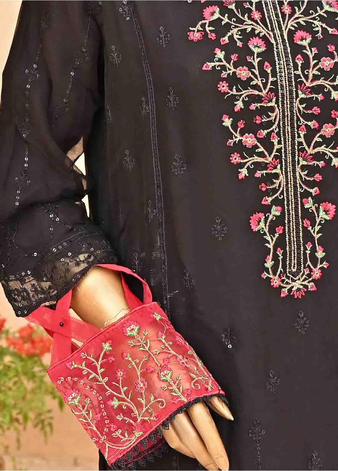 AMC-4012- 3 Piece Embroidered Chiffon - Image 3