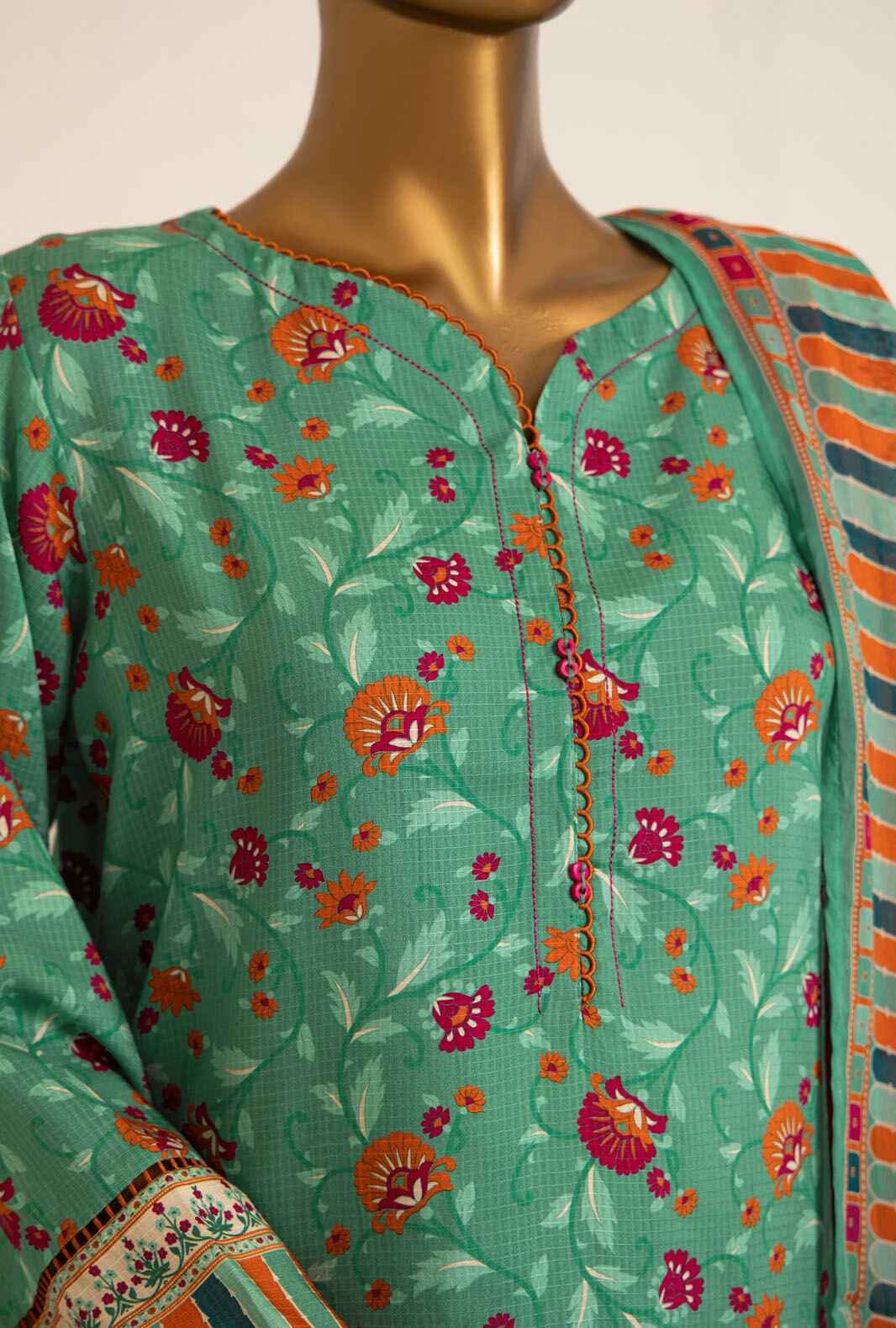 3 Piece Unstitched -Bana Dora Digital Printed Viscose Suit - AVP-1101 - Image 2