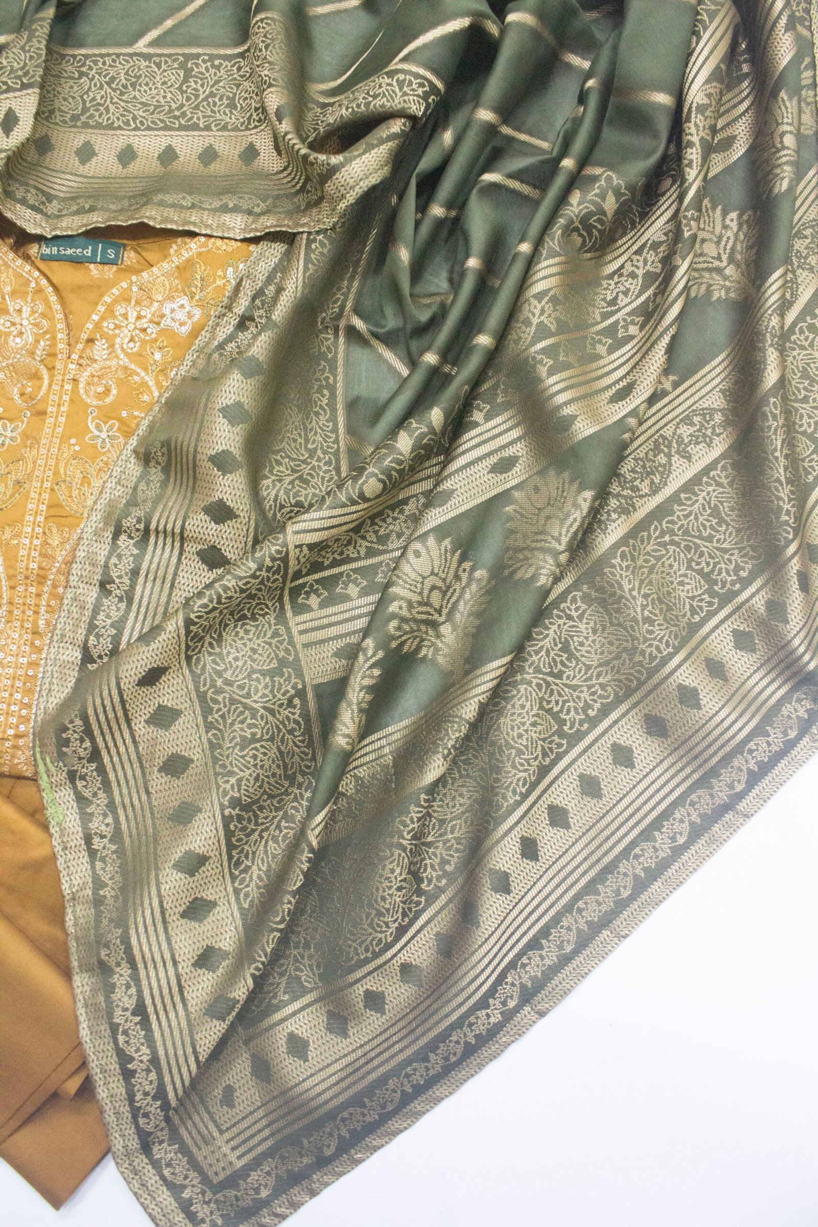 BNS-2314- 3 Piece Jacquard Embroidered Suit - Image 5
