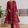BNS-FR-003- 3 Piece Embroidered Jacquard Stitched Suit