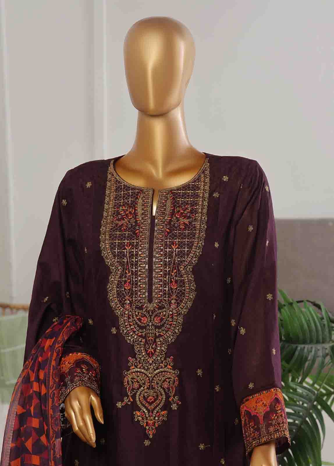 BNS-FR-008- 3 Piece Embroidered Jacquard Stitched Suit - Image 2