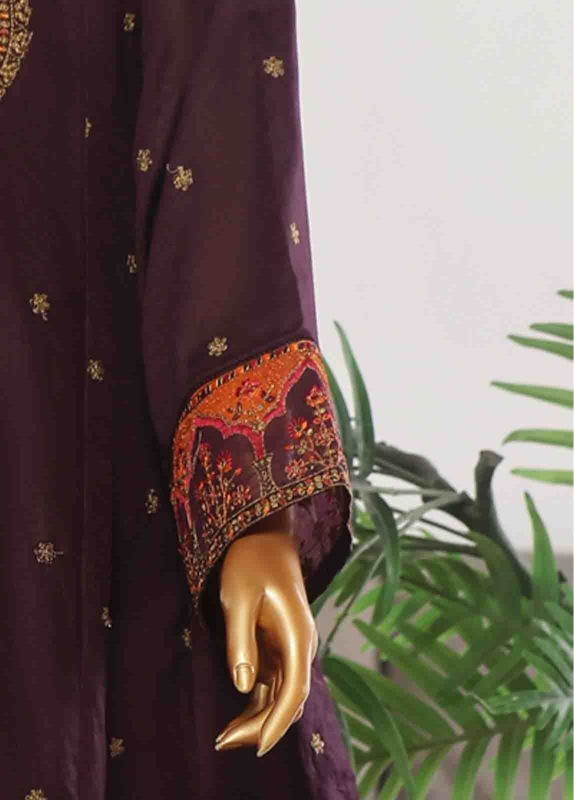 BNS-FR-008- 3 Piece Embroidered Jacquard Stitched Suit - Image 3