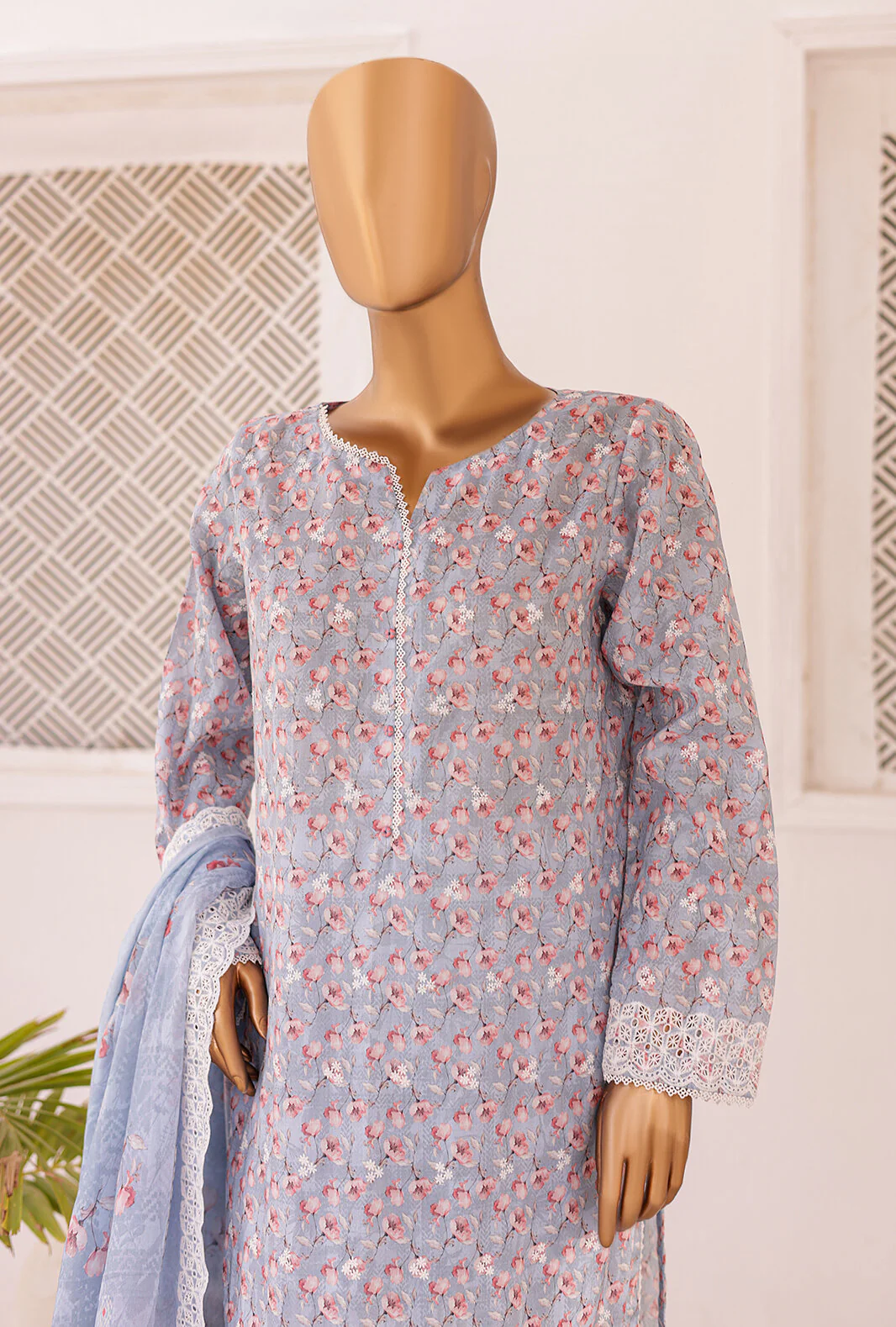 3 Piece Unstitched - Chikankari Embroidered Collection - CEC-721 - Image 2