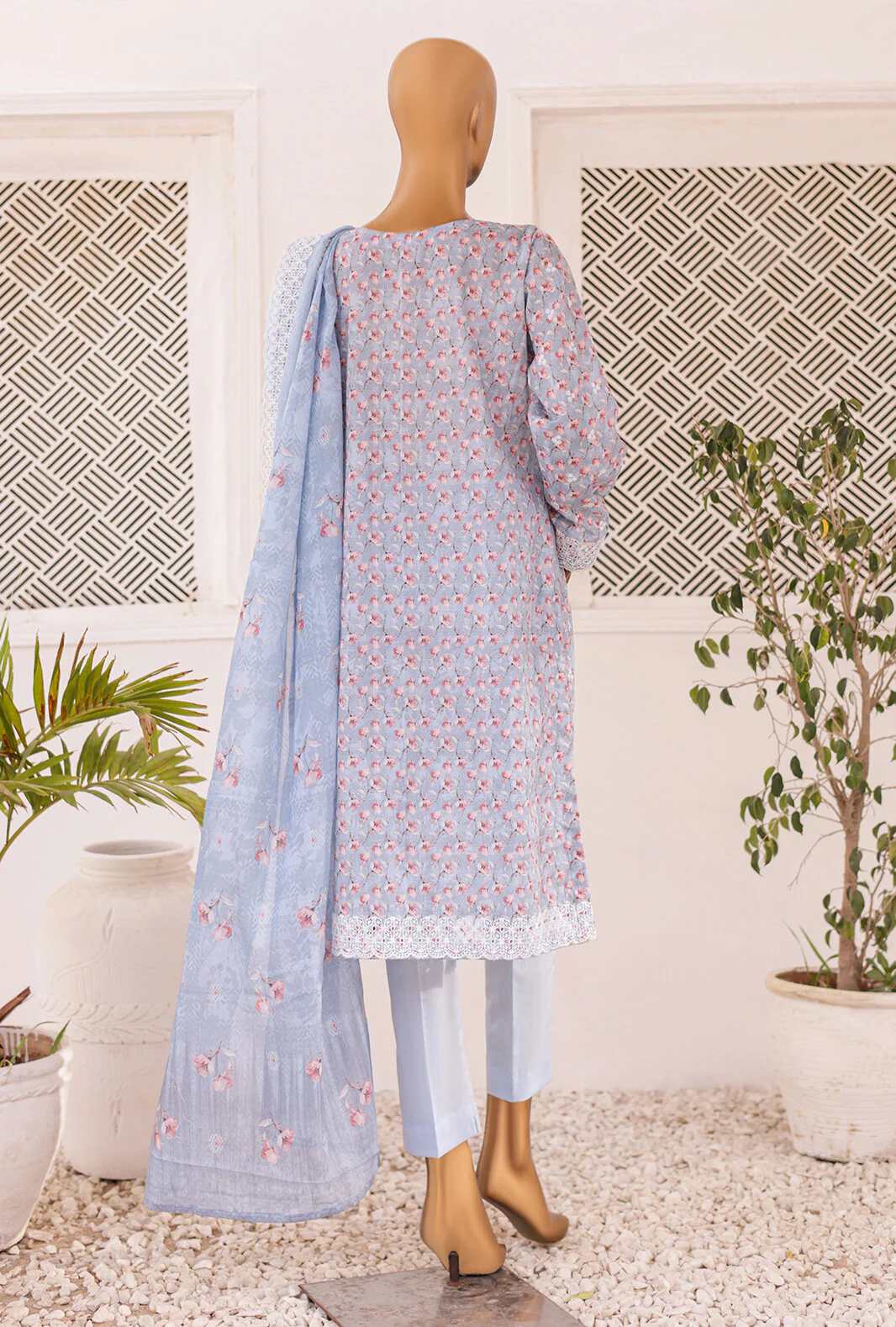 3 Piece Unstitched - Chikankari Embroidered Collection - CEC-721 - Image 3