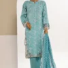 Sada Bahar Stitched 3 Piece Cutwork Emb Lawn Vol-04 Collection'2024-CW-11423-Sky Blue