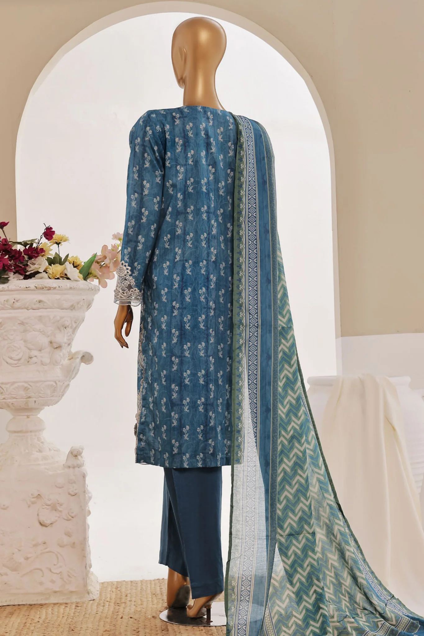 Sada Bahar Stitched 3 Piece Cutwork Emb Lawn Vol-04 Collection'2024-CW-11451-Blue - Image 3