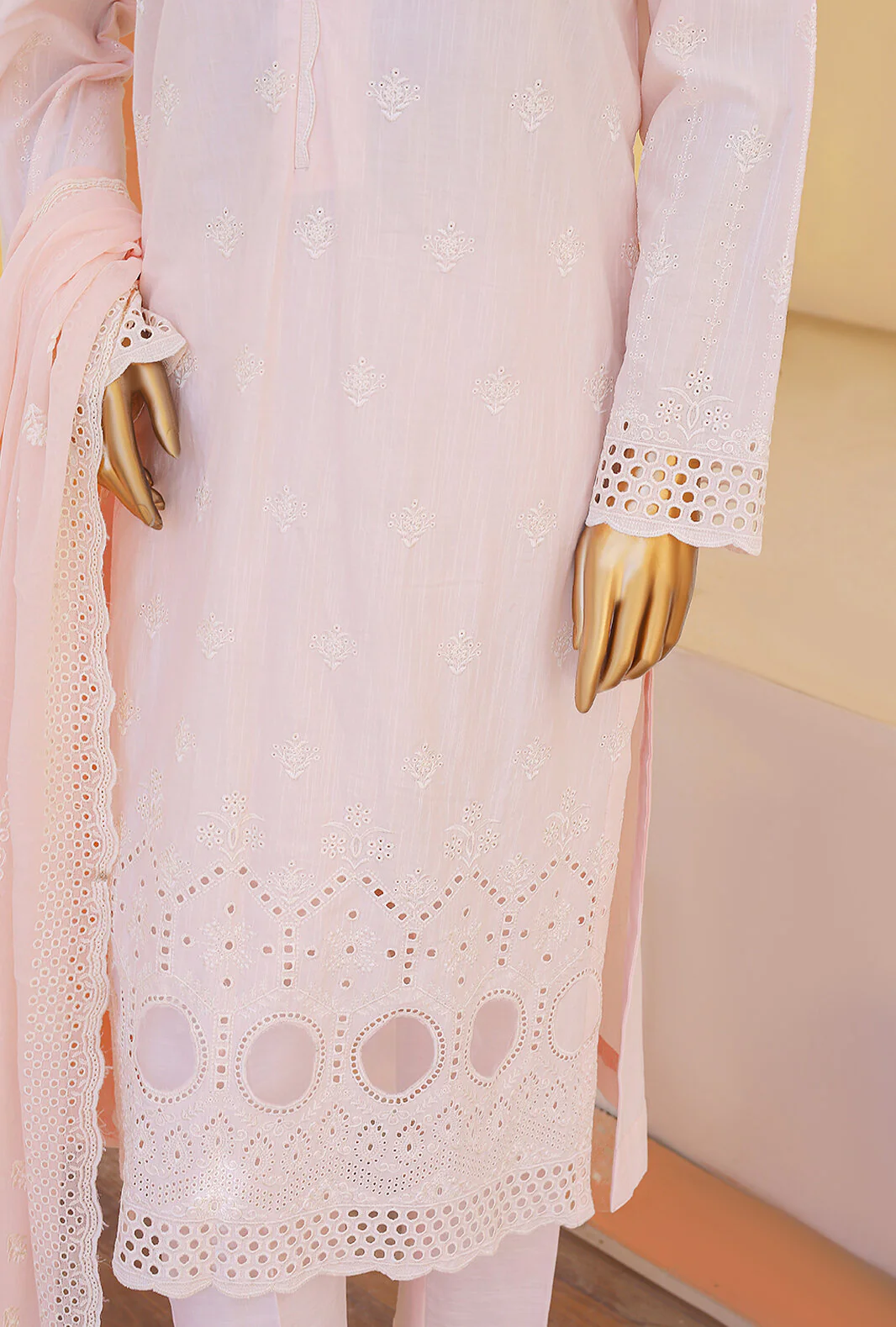 3 Piece Unstitched Dynasty Slub Cotton Suit - DSC-05 - Image 4