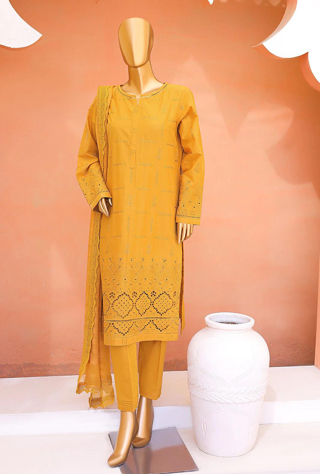 3 Piece Unstitched Dynasty Slub Cotton Suit - DSC-09