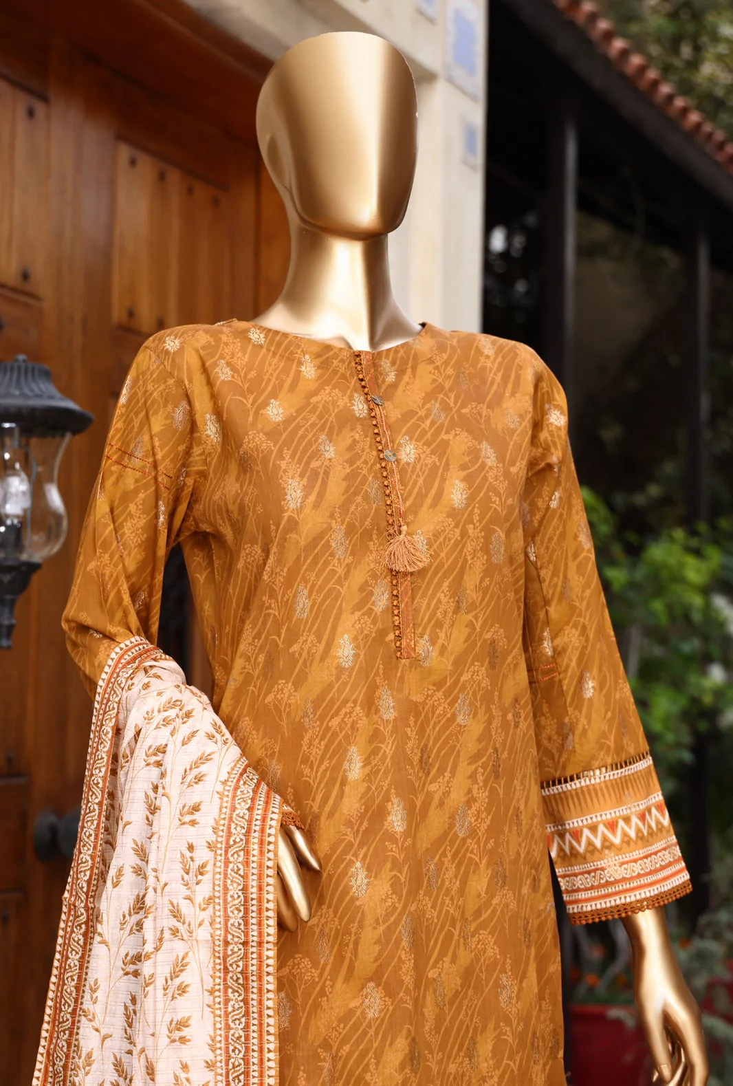 3 Piece Unstitched - Jacquard Premium Printed Suit - JPC-15 - Image 2