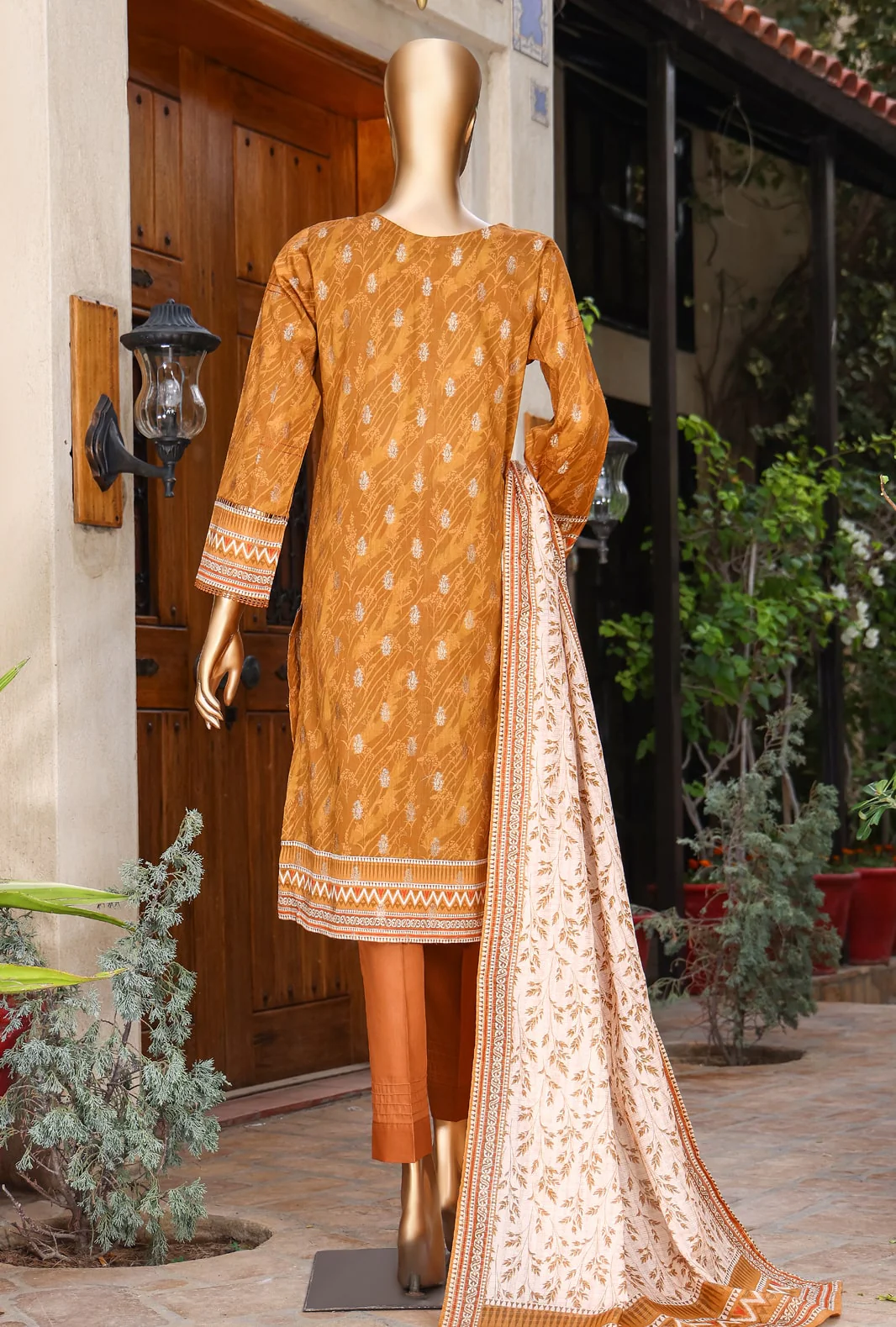 3 Piece Unstitched - Jacquard Premium Printed Suit - JPC-15 - Image 5