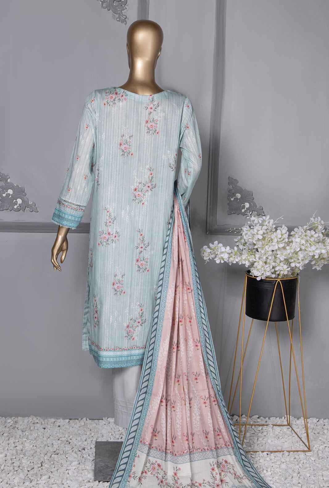 3 Piece Unstitched - Nayab Digital Printed Doriya Suit - NPD-06 - Image 3