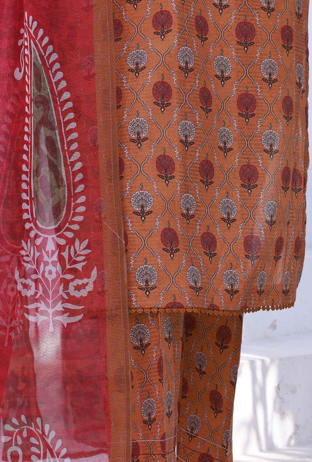3 Piece Unstitched - Organic Co-ords Digital Printed Suit - OC-506 - Image 2